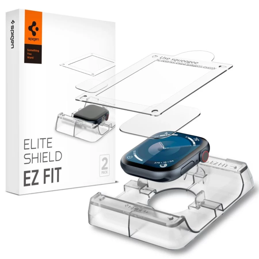 Szkło hybrydowe Spigen Elite Shield ”EZ FIT” 2-Pack na Apple Watch 42 mm - przezroczyste