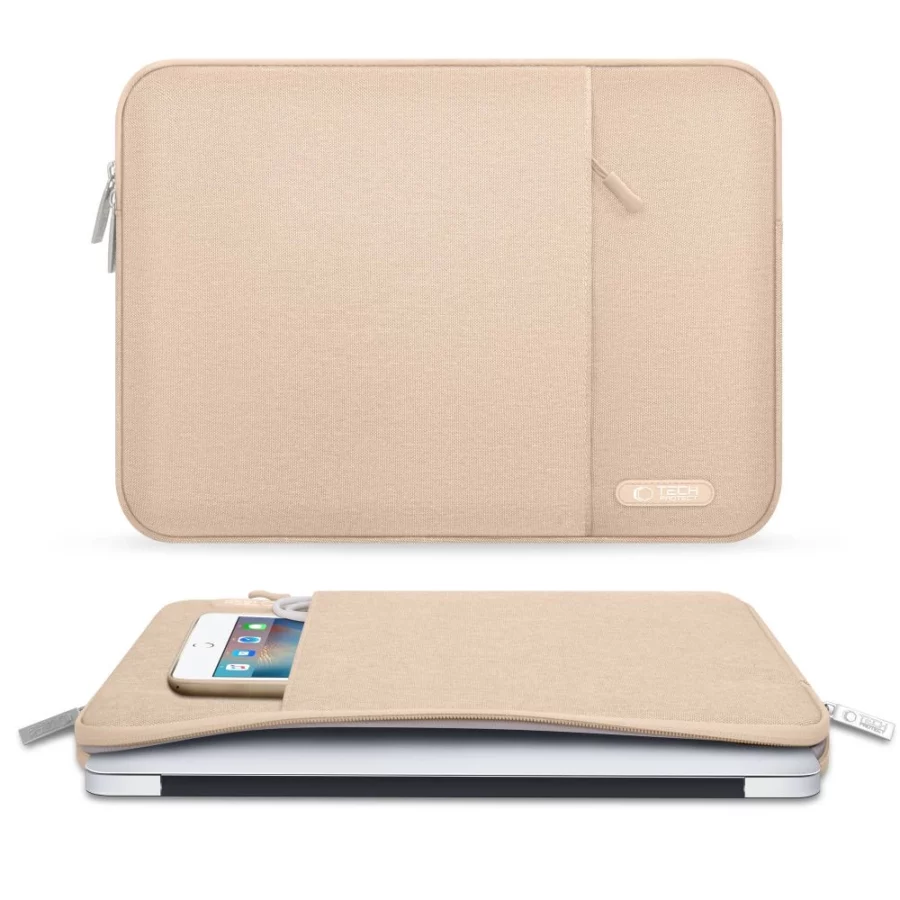 Etui Tech-Protect Sleevy Laptop 13-14 - beżowe
