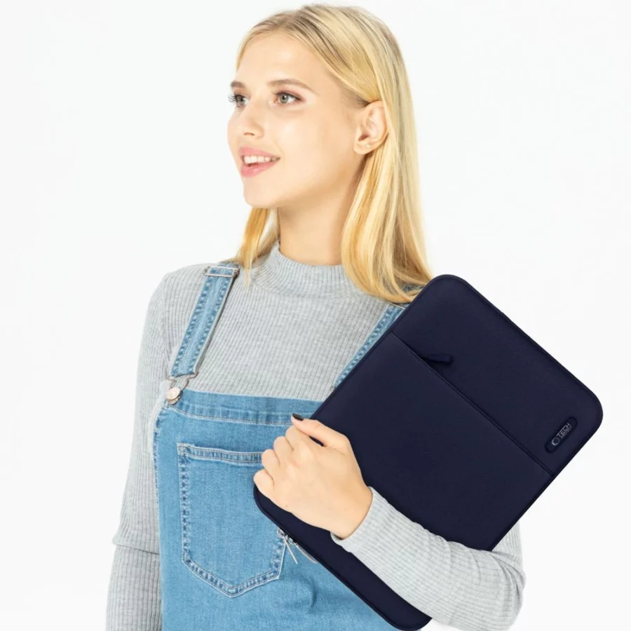 Etui Tech-Protect Sleevy Laptop 13-14 - granatowe