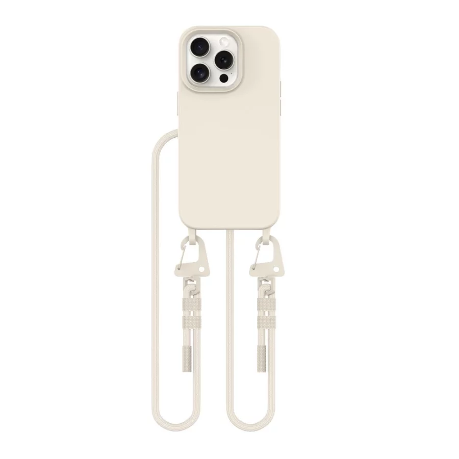 Etui Tech-Protect MagNecklace MagSafe na iPhone 15 Pro - beżowe