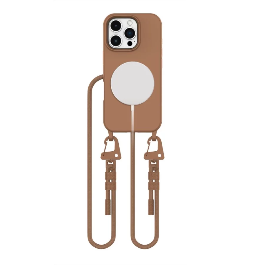 Etui Tech-Protect MagNecklace MagSafe na iPhone 16 Pro Max - brązowe