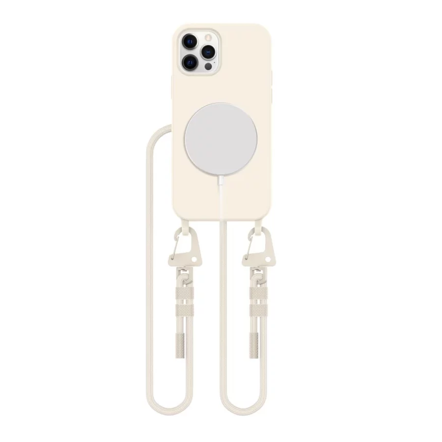 Etui Tech-Protect MagNecklace MagSafe na iPhone 12 / 12 Pro - beżowe