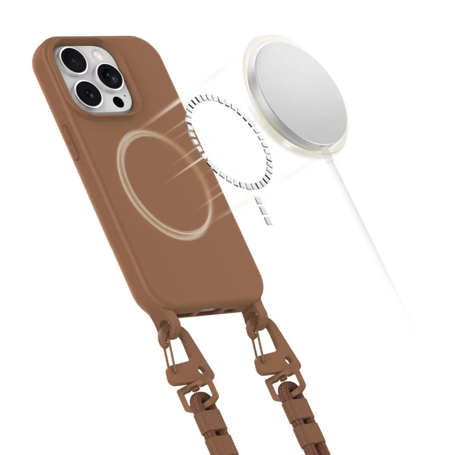 Etui Tech-Protect MagNecklace MagSafe na iPhone 14 Pro - brązowe