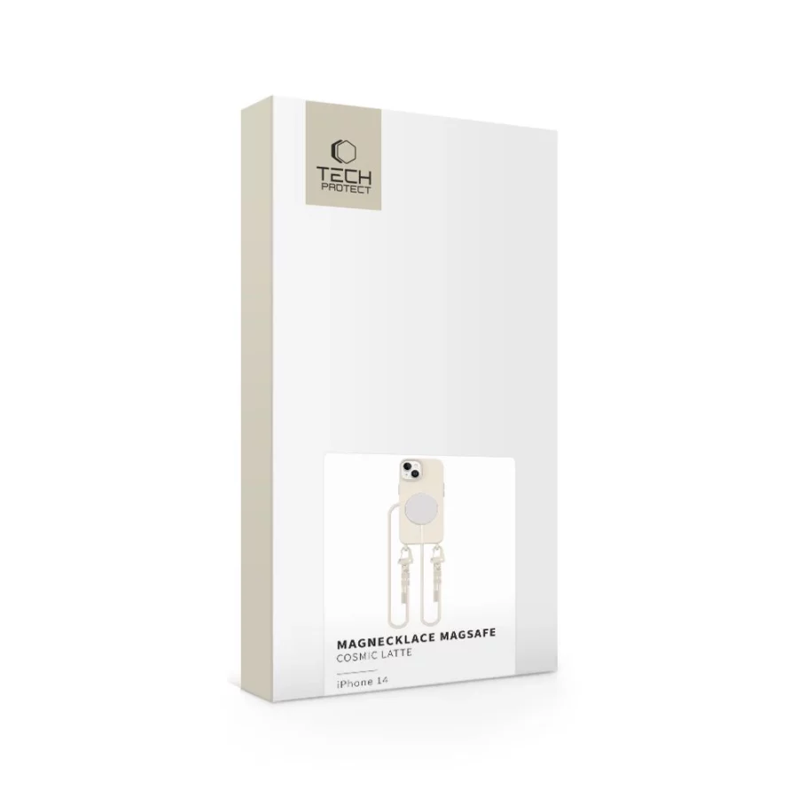Etui Tech-Protect MagNecklace MagSafe na iPhone 14 - beżowe