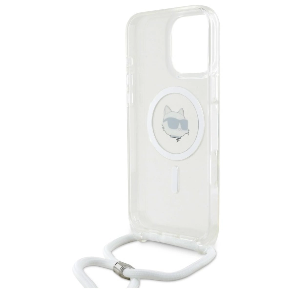 Etui Karl Lagerfeld IML Choupette Head & Cord Magsafe na iPhone 16 Pro - przezroczysty