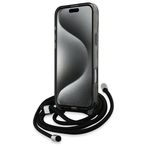 Etui Karl Lagerfeld IML Crossbody Monogram Karl & Choupette Head MagSafe na iPhone 16 Pro - czarne