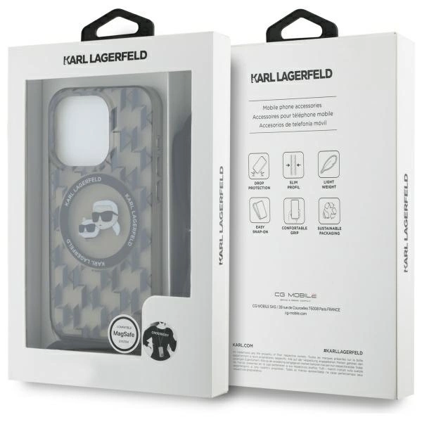 Etui Karl Lagerfeld IML Crossbody Monogram Karl & Choupette Head MagSafe na iPhone 16 Pro - czarne