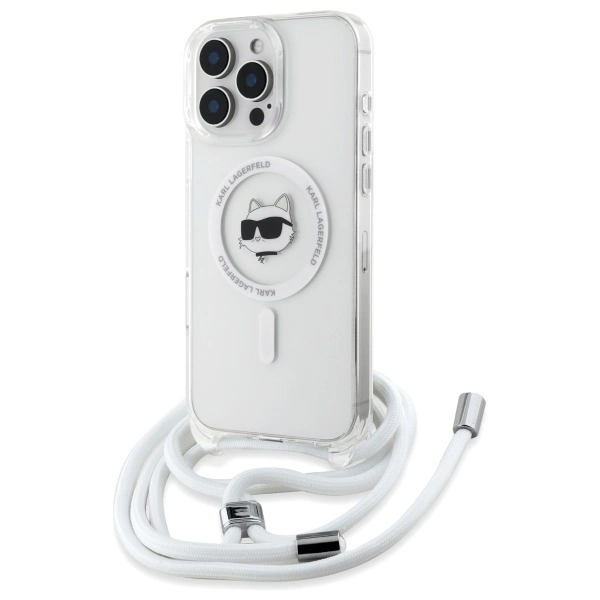Etui Karl Lagerfeld IML Choupette Head & Cord Magsafe na iPhone 16 Pro Max - przezroczyste