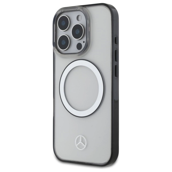 Etui Mercedes Printed logo MagSafe na iPhone 16 Pro Max - przezroczyste