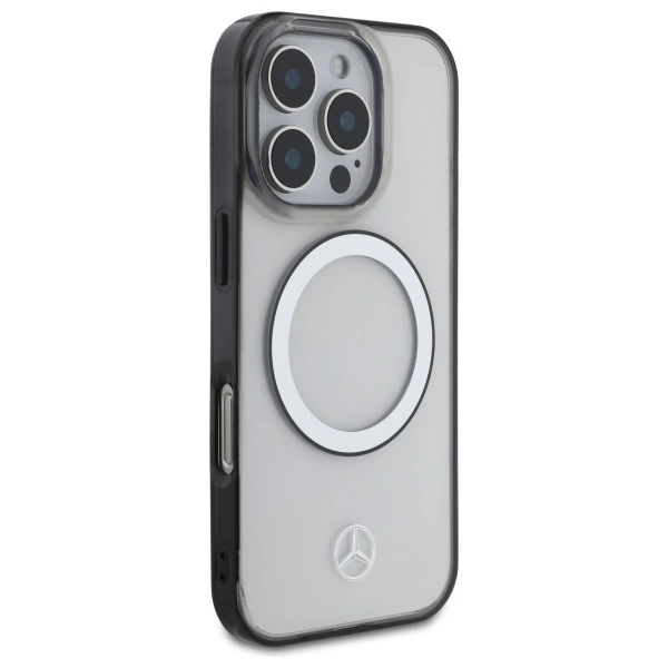 Etui Mercedes Printed logo MagSafe na iPhone 16 Pro Max - przezroczyste