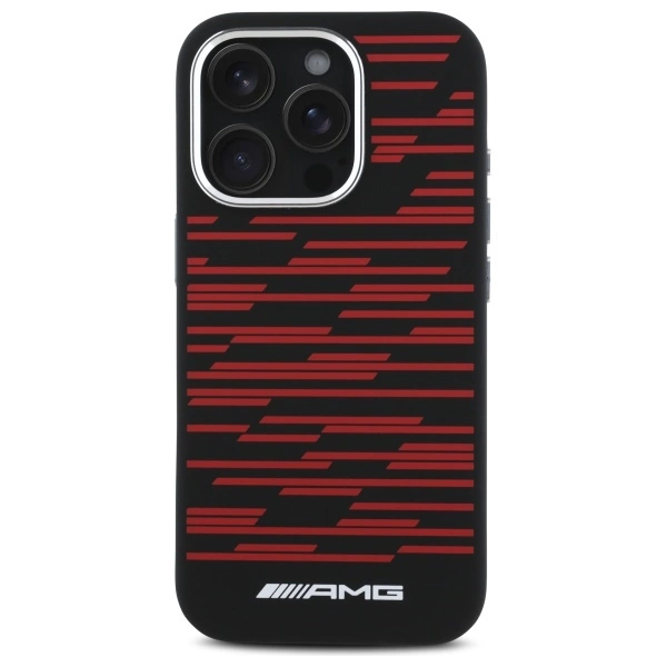 Etui AMG Silicone Graphics MagSafe na iPhone 16 Pro - czarne
