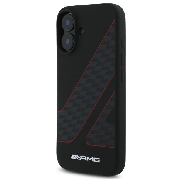 Etui AMG Checkered Flag Pattern MagSafe na iPhone 16 - czarne