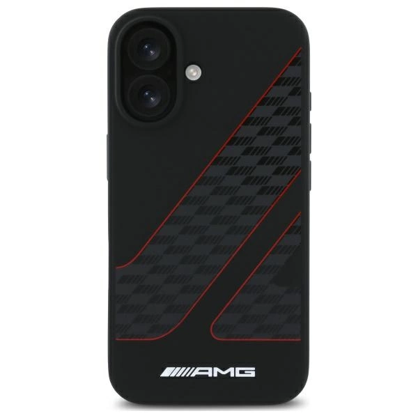 Etui AMG Checkered Flag Pattern MagSafe na iPhone 16 - czarne