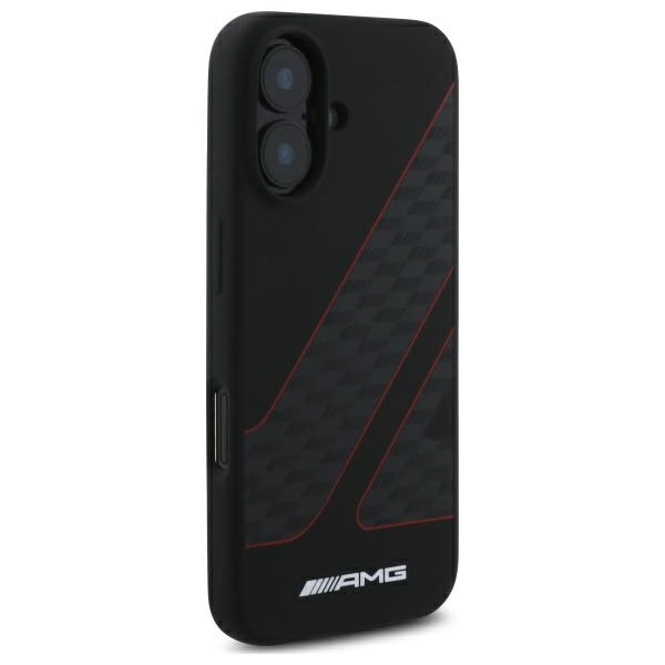 Etui AMG Checkered Flag Pattern MagSafe na iPhone 16 - czarne