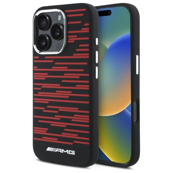 Etui AMG Silicone Graphics MagSafe na iPhone 16 Pro Max - czarne