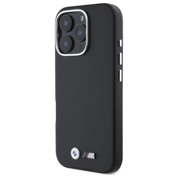 Etui BMW M Smooth Full Wrapped Metal MagSafe na iPhone 16 Pro - czarne