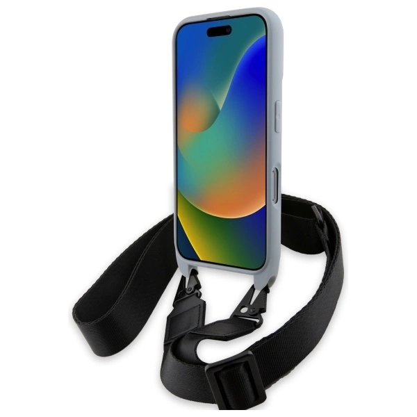 Etui BMW M Edition Carbon Stripe & Strap na iPhone 16 Pro - szare