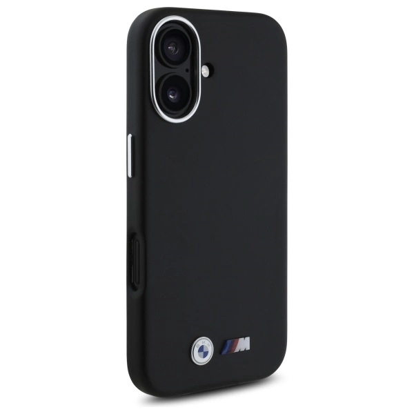 Etui BMW M Smooth Full Wrapped Metal MagSafe na iPhone 16 - czarne