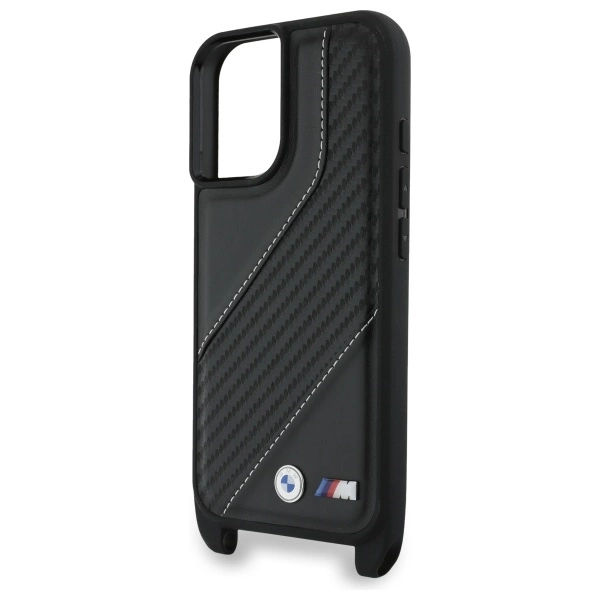 Etui BMW M Edition Carbon Stripe & Strap na iPhone 16 - czarne