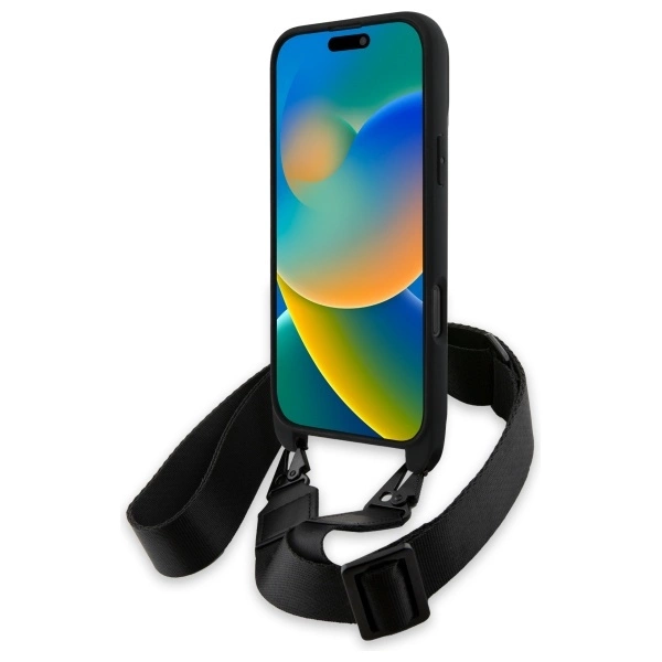 Etui BMW M Edition Carbon Stripe & Strap na iPhone 16 Pro Max - czarne