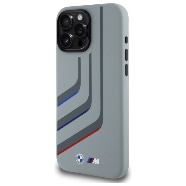 Etui BMW Silicone Turning Lines MagSafe na iPhone 16 Pro Max - szare