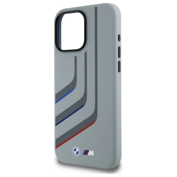 Etui BMW Silicone Turning Lines MagSafe na iPhone 16 Pro Max - szare