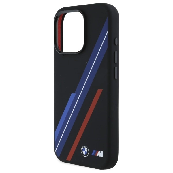 Etui BMW Silicone Random Lines MagSafe na iPhone 16 Pro Max - czarne