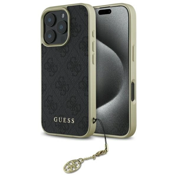 Etui Guess 4G Charms Collection na iPhone 16 Pro - czarne