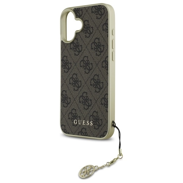 Etui Guess 4G Charms Collection na iPhone 16 Plus - brązowe