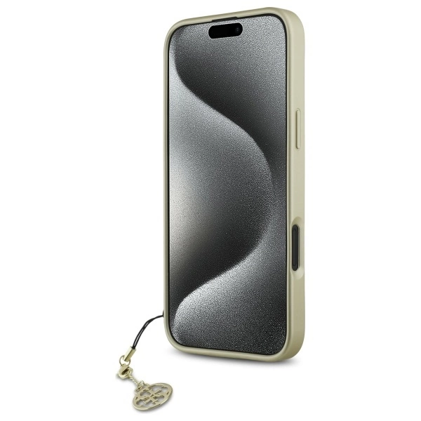 Etui Guess 4G Charms Collection na iPhone 16 - brązowe
