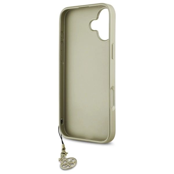 Etui Guess 4G Charms Collection na iPhone 16 - brązowe