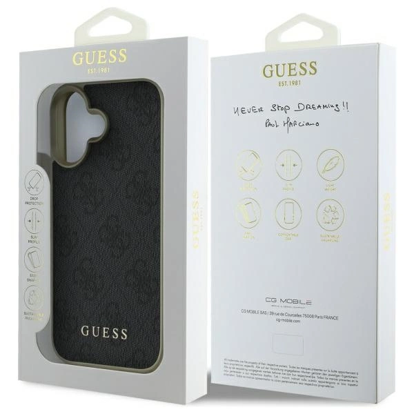 Etui Guess 4G Charms Collection na iPhone 16 - czarne
