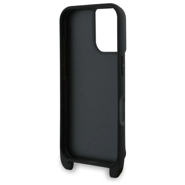 Etui Karl Lagerfeld Saffiano Karl&Choupette Metal Pin CBDY Strap na iPhone 16 - czarne