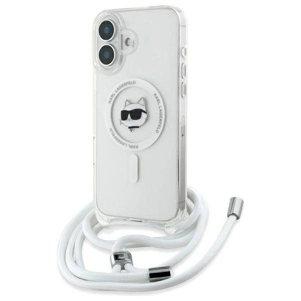 Etui Karl Lagerfeld IML Choupette Head & Cord Magsafe na iPhone 16 - przezroczyste