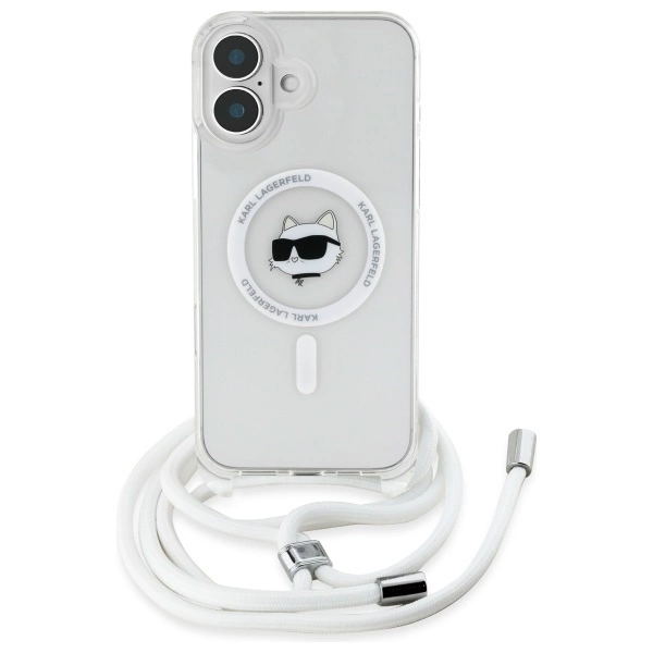 Etui Karl Lagerfeld IML Choupette Head & Cord Magsafe na iPhone 16 - przezroczyste