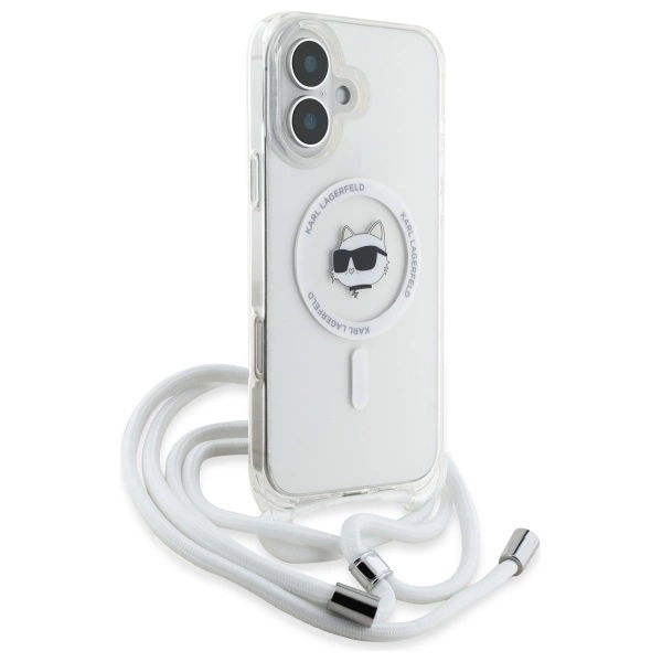 Etui Karl Lagerfeld IML Choupette Head & Cord Magsafe na iPhone 16 - przezroczyste