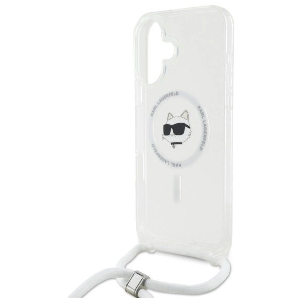 Etui Karl Lagerfeld IML Choupette Head & Cord Magsafe na iPhone 16 - przezroczyste