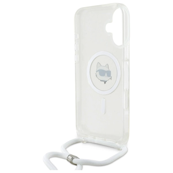 Etui Karl Lagerfeld IML Choupette Head & Cord Magsafe na iPhone 16 - przezroczyste