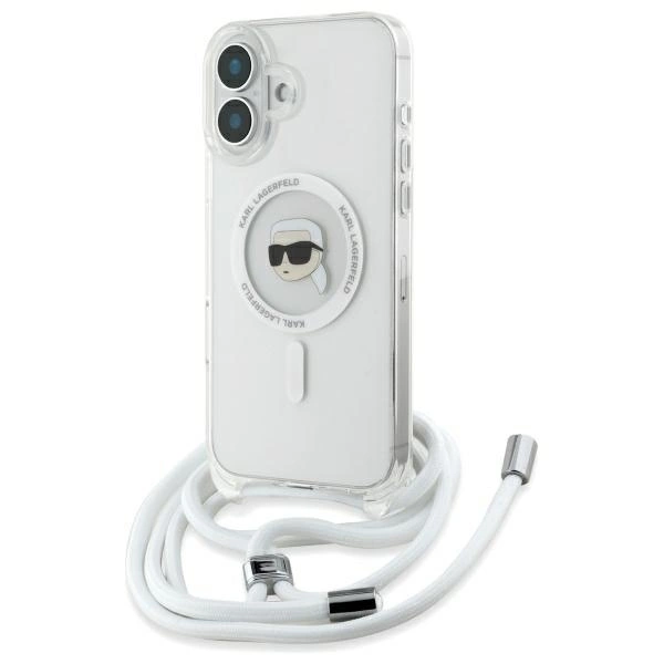 Etui Karl Lagerfeld Crossbody IML Karl Head Magsafe na iPhone 16 - przezroczyste
