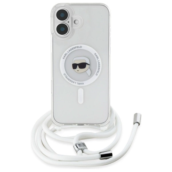 Etui Karl Lagerfeld Crossbody IML Karl Head Magsafe na iPhone 16 - przezroczyste
