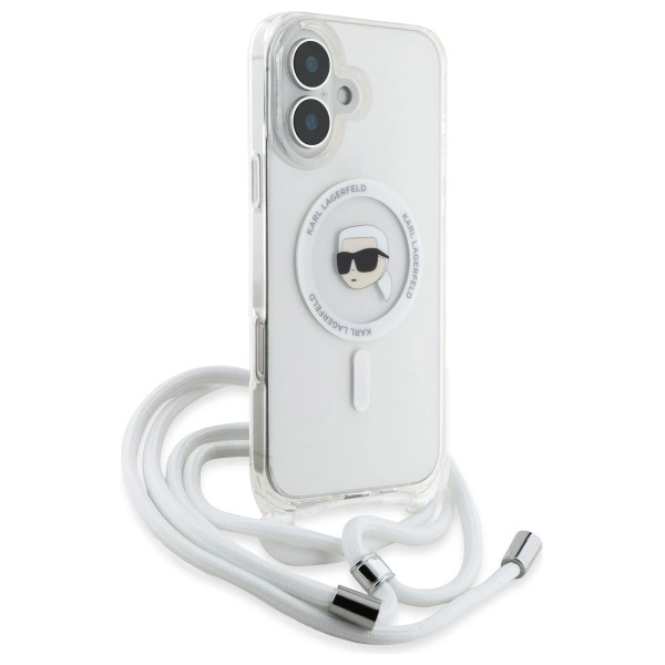 Etui Karl Lagerfeld Crossbody IML Karl Head Magsafe na iPhone 16 - przezroczyste