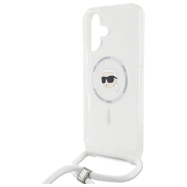 Etui Karl Lagerfeld Crossbody IML Karl Head Magsafe na iPhone 16 - przezroczyste