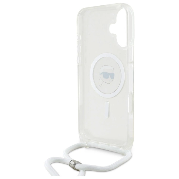 Etui Karl Lagerfeld Crossbody IML Karl Head Magsafe na iPhone 16 - przezroczyste