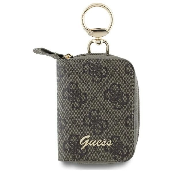 Etui Guess Cable Pouch 4G Triangle na karte - brązowe