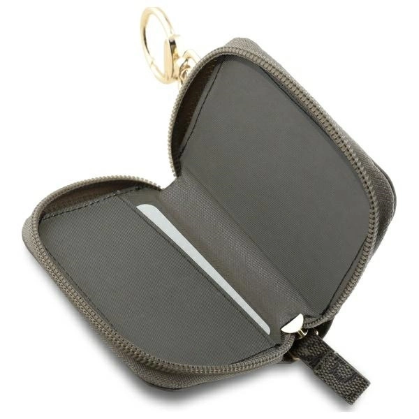 Etui Guess Cable Pouch 4G Triangle na karte - brązowe
