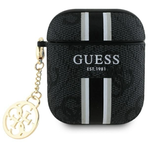Guess GUA2P4RPSK AirPods 1/2 cover        czarny/black 4G Printed Stripes Charm