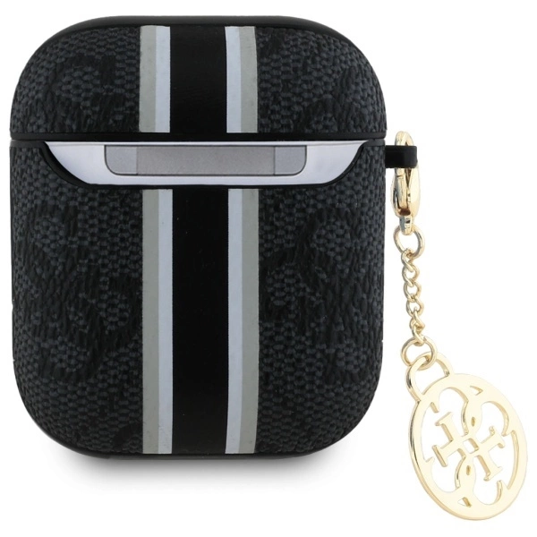 Guess GUA2P4RPSK AirPods 1/2 cover        czarny/black 4G Printed Stripes Charm