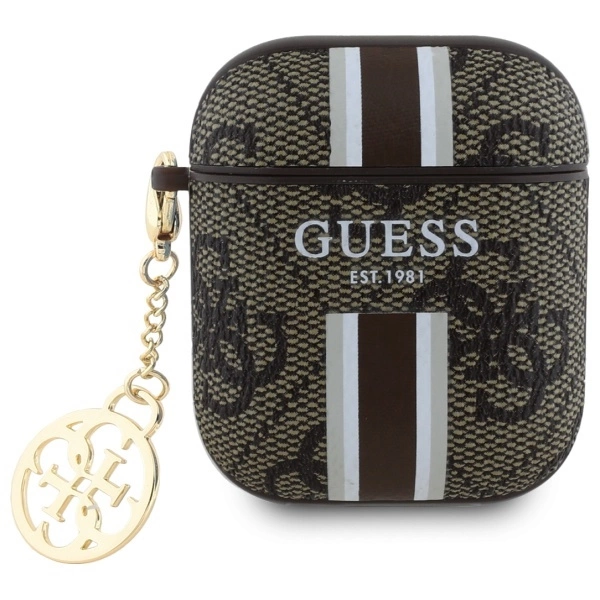 Guess GUA2P4RPSW AirPods 1/2 cover        brązowy/brown 4G Printed Stripes Charm