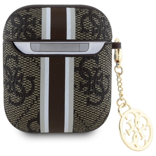 Guess GUA2P4RPSW AirPods 1/2 cover        brązowy/brown 4G Printed Stripes Charm