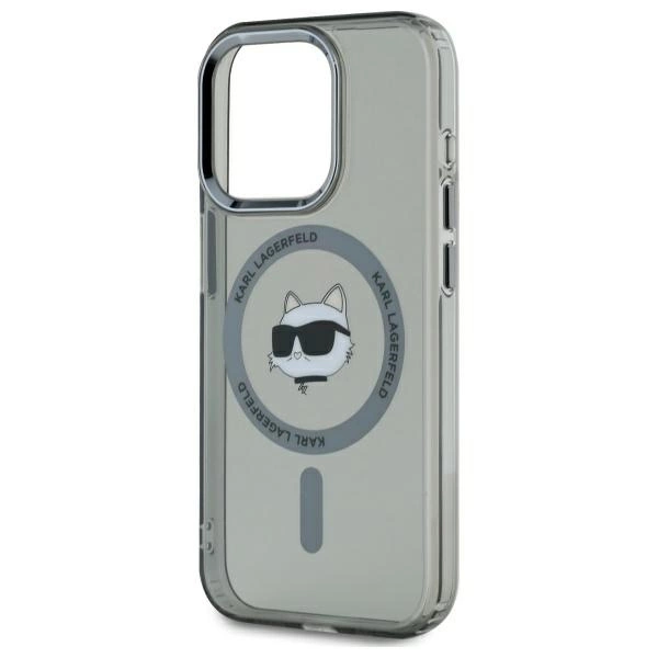 Karl Lagerfeld KLHMP15XHLSCHK iPhone 15   Pro Max 6.7" czarny/black hardcase IML Metal Choupette Head MagSafe